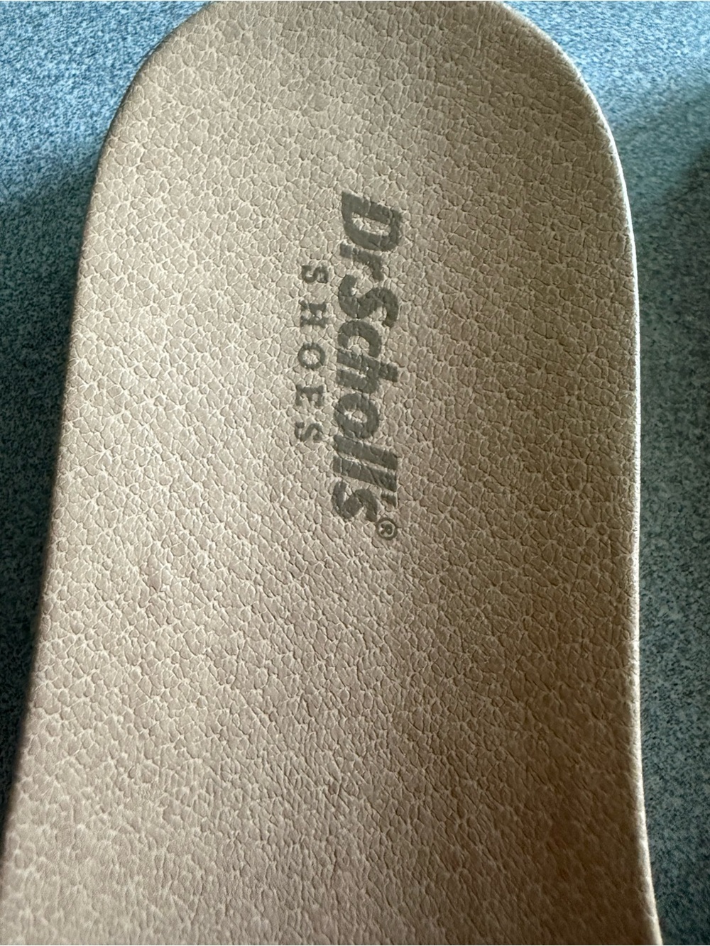 Dr. Scholl's Black Slide Sandals with Tan Footbed and Gold Accents - Picture 4 of 8